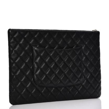 Chanel Caviar Quilted Large Cosmetic Case Black 3 of 8