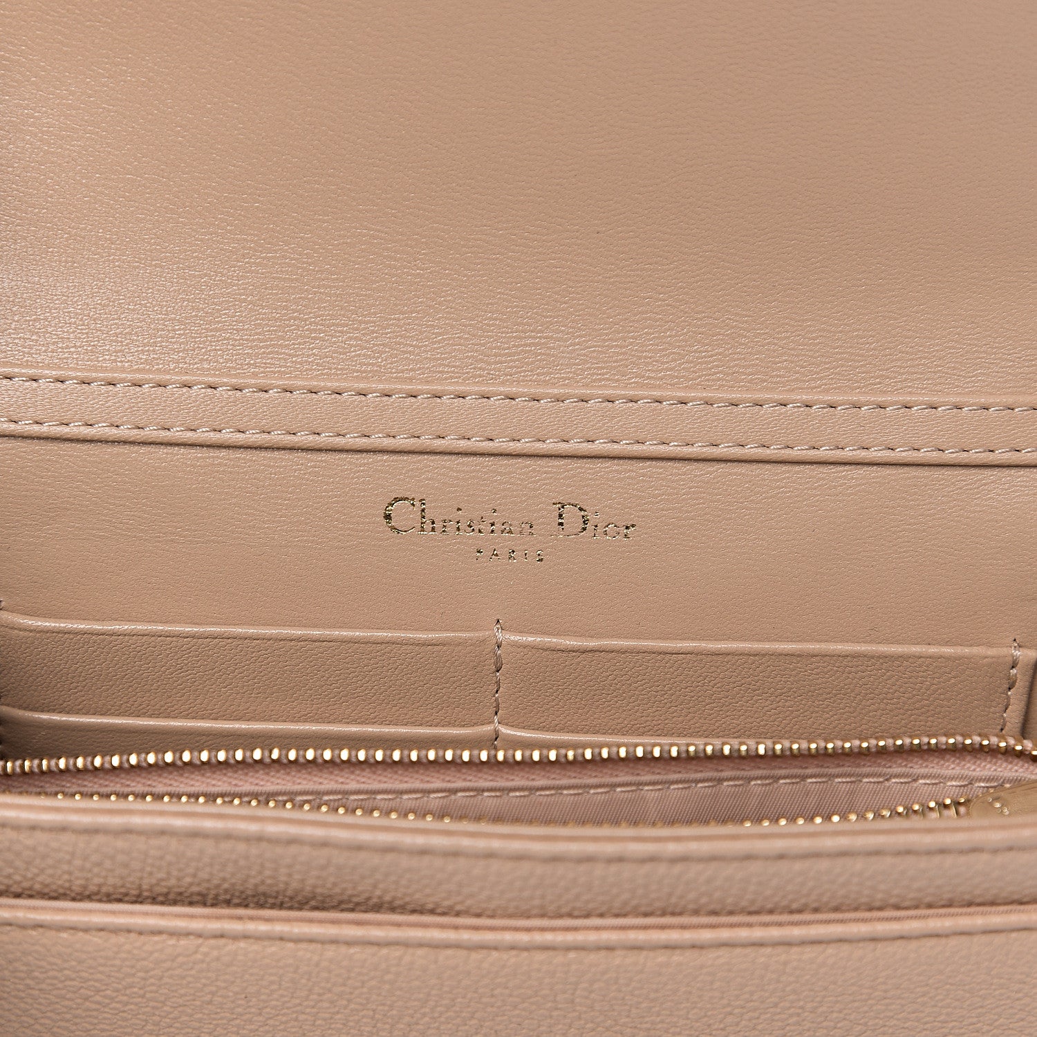 Christian Dior Grained Calfskin Diorama Wallet on Chain Pouch Nude 5 of 13