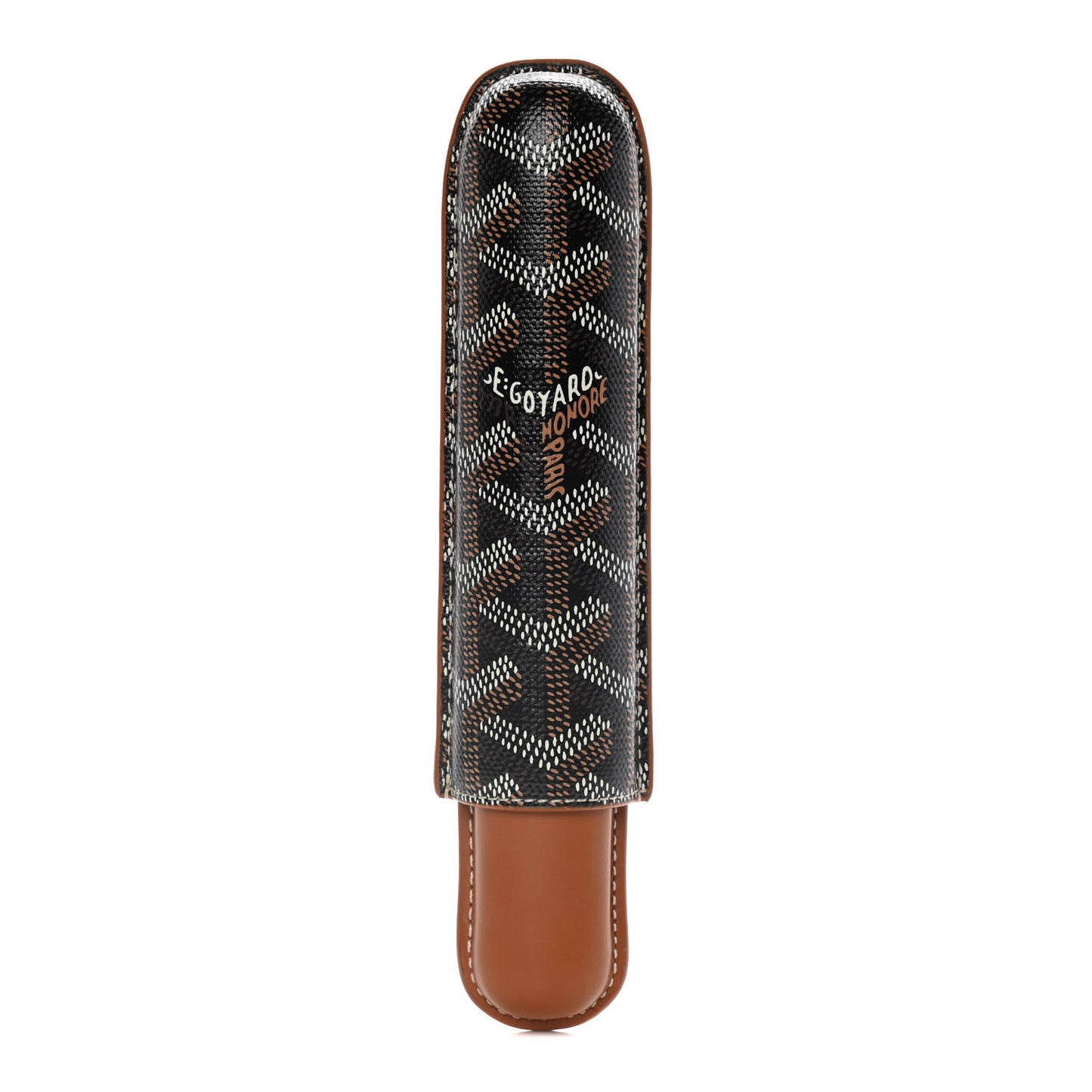 Goyardine Churchill Single Cigar Case Black Gold