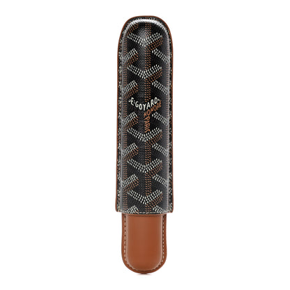 Goyard Goyardine Churchill Single Cigar Case Black Gold 1 of 17