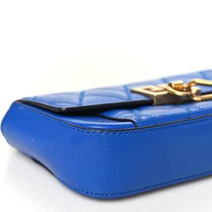 Givenchy Goatskin Quilted GV3 Mini Pocket Convertible Bag Blue 7 of 9