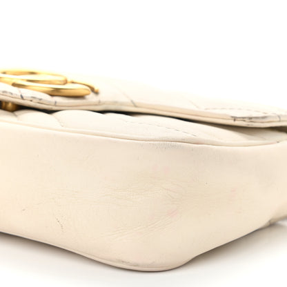 Gucci Calfskin Matelasse Super Mini GG Marmont Shoulder Bag White 10 of 17
