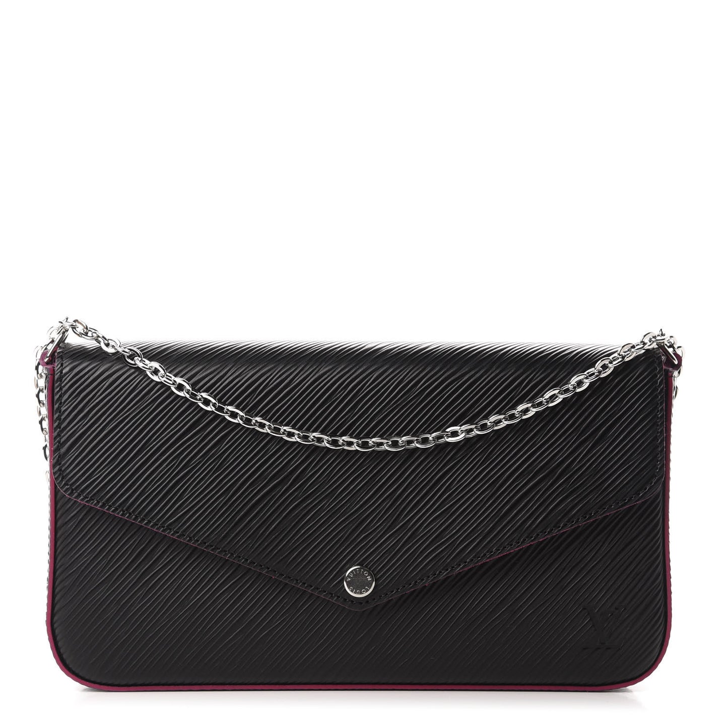 Epi Pochette Felicie Black Hot Pink
