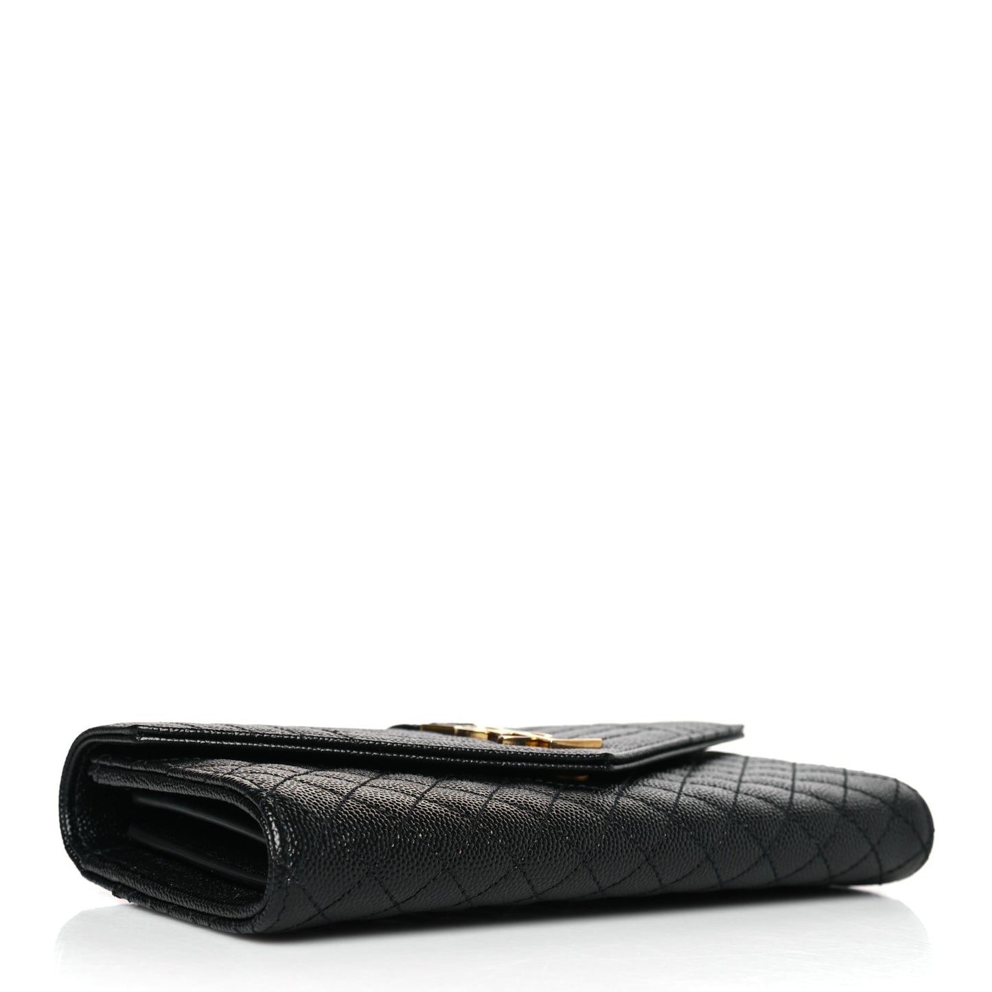 Grain De Poudre Mixed Matelasse Triquilt Large Monogram Wallet Black