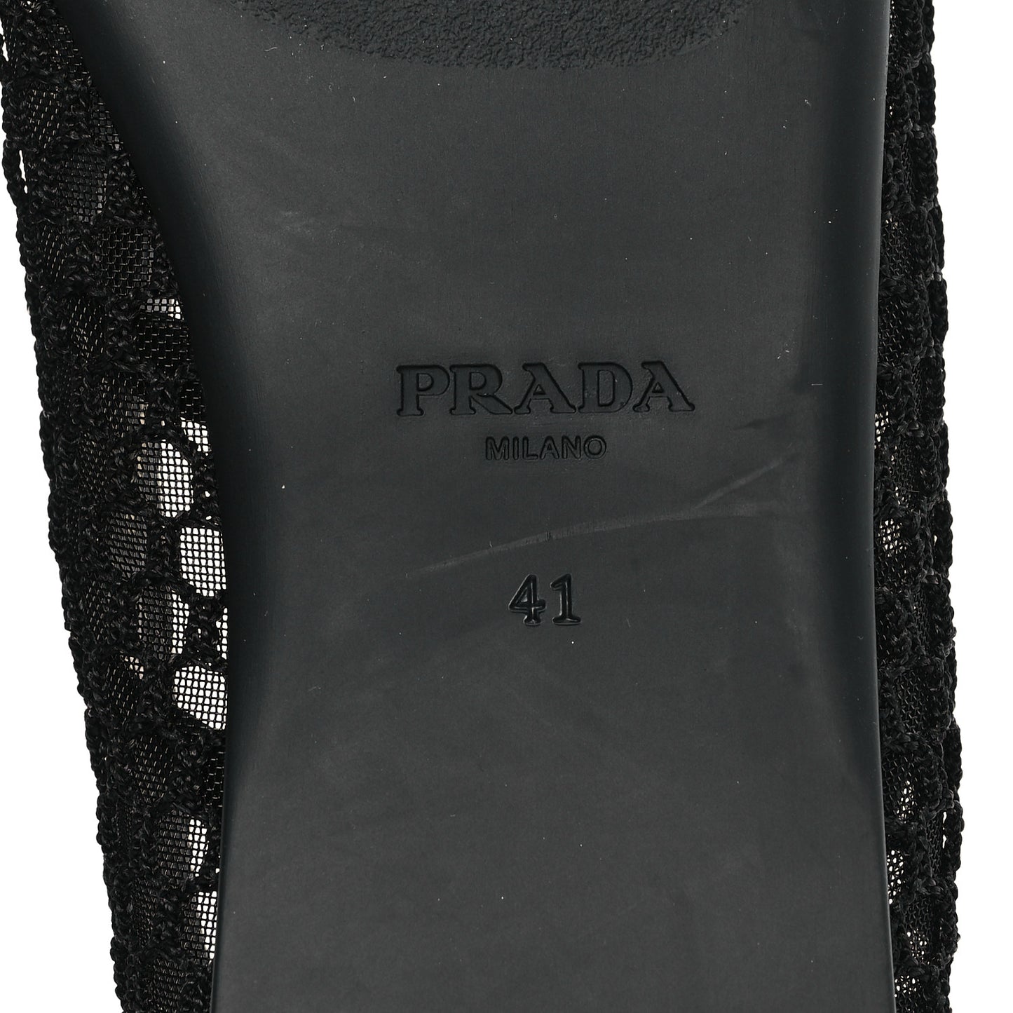 Mesh Fabric Ballerina Flats 41 Black