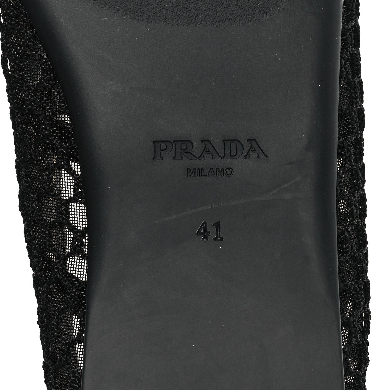 Prada Mesh Fabric Ballerina Flats 41 Black 7 of 8