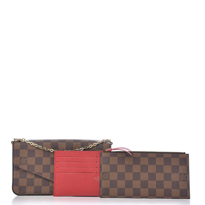 Louis Vuitton Damier Ebene Pochette Felicie Chain Wallet 3 of 12
