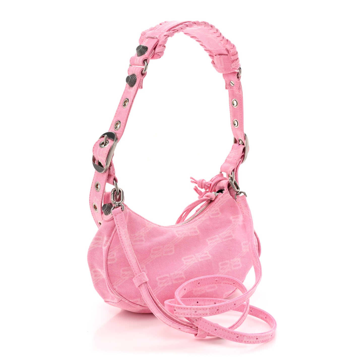 Denim BB Monogram Le Cagole Shoulder Bag XS Pink