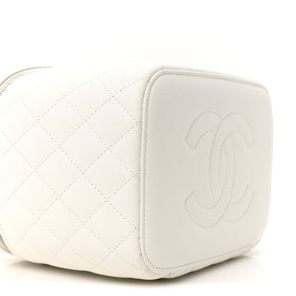 Chanel Caviar Quilted Large Vanity Pouch White 9 of 10
