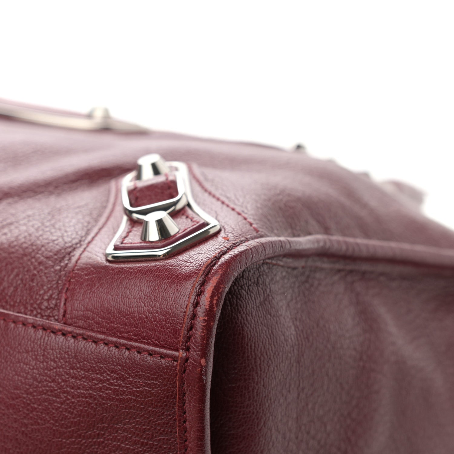 Balenciaga Chevre Silver Metallic Edge Hardware City Rouge Lie De Vin 10 of 12
