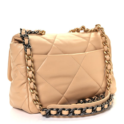 Chanel Lambskin Quilted Medium Chanel 19 Flap Light Beige 3 of 10