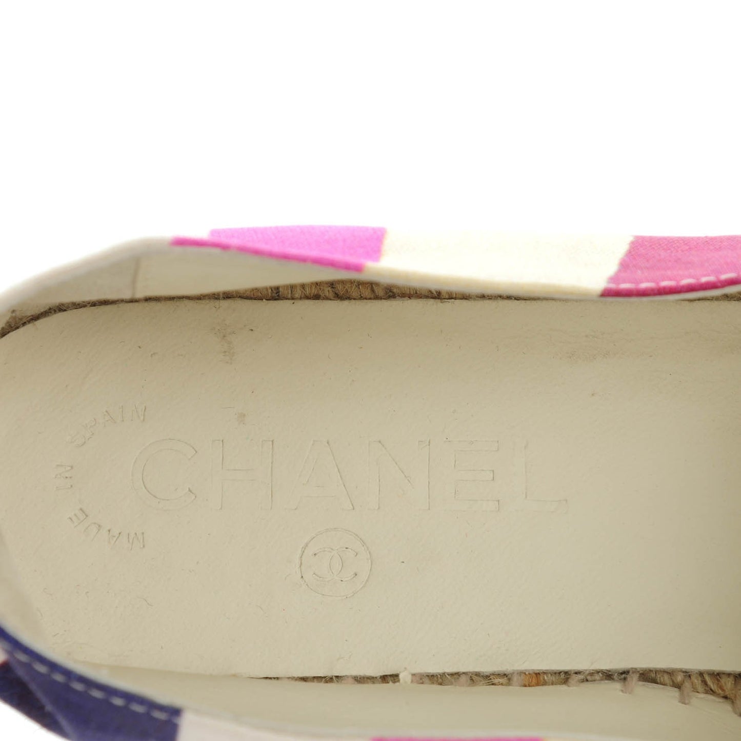 Fabric Striped Patent CC Espadrilles 38 Multicolor Black
