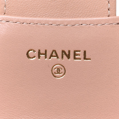 Chanel Lambskin Quilted Top Handle Flap Coin Purse With Chain Beige 6 of 9