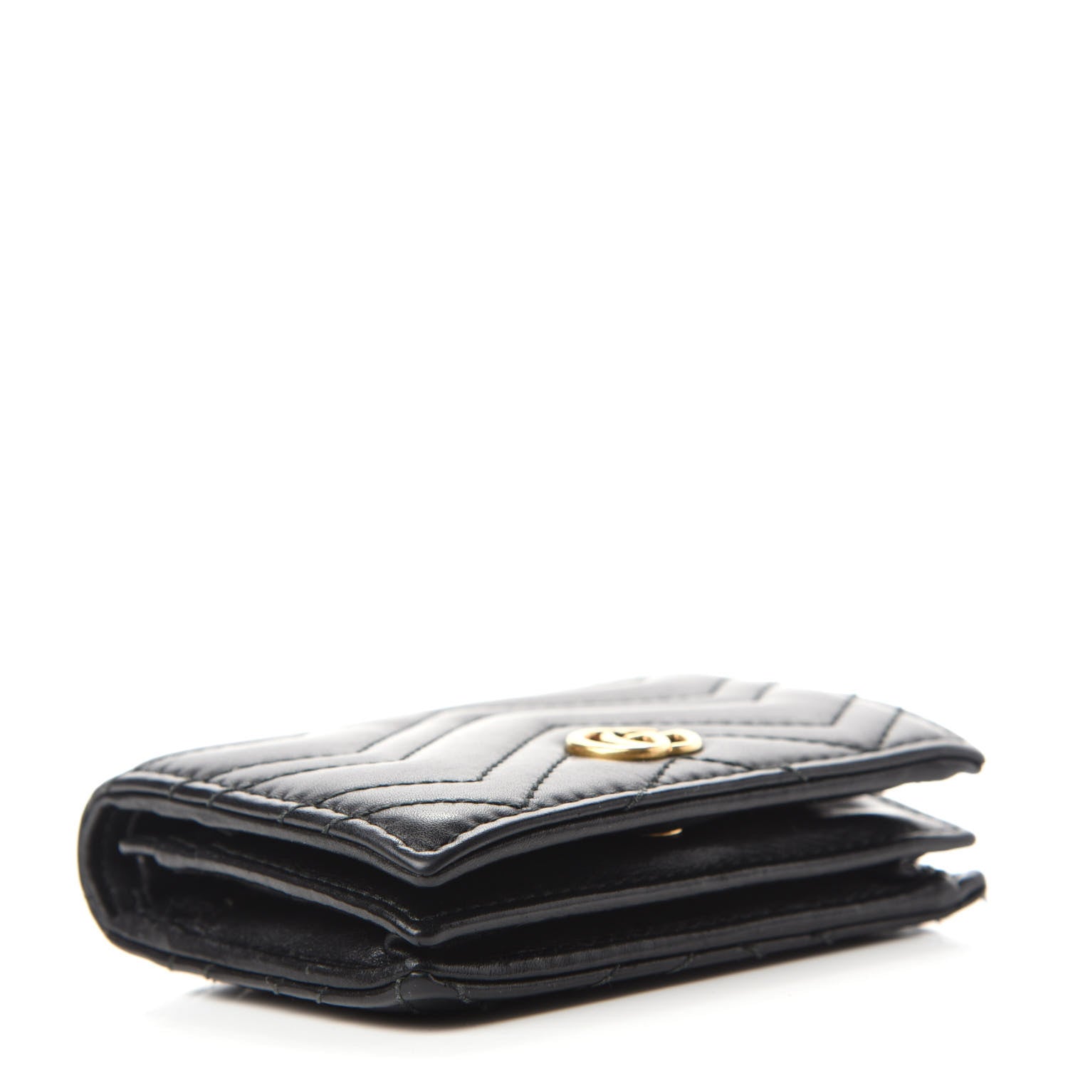 Gucci Calfskin Matelasse GG Marmont Card Case Wallet Black 4 of 9