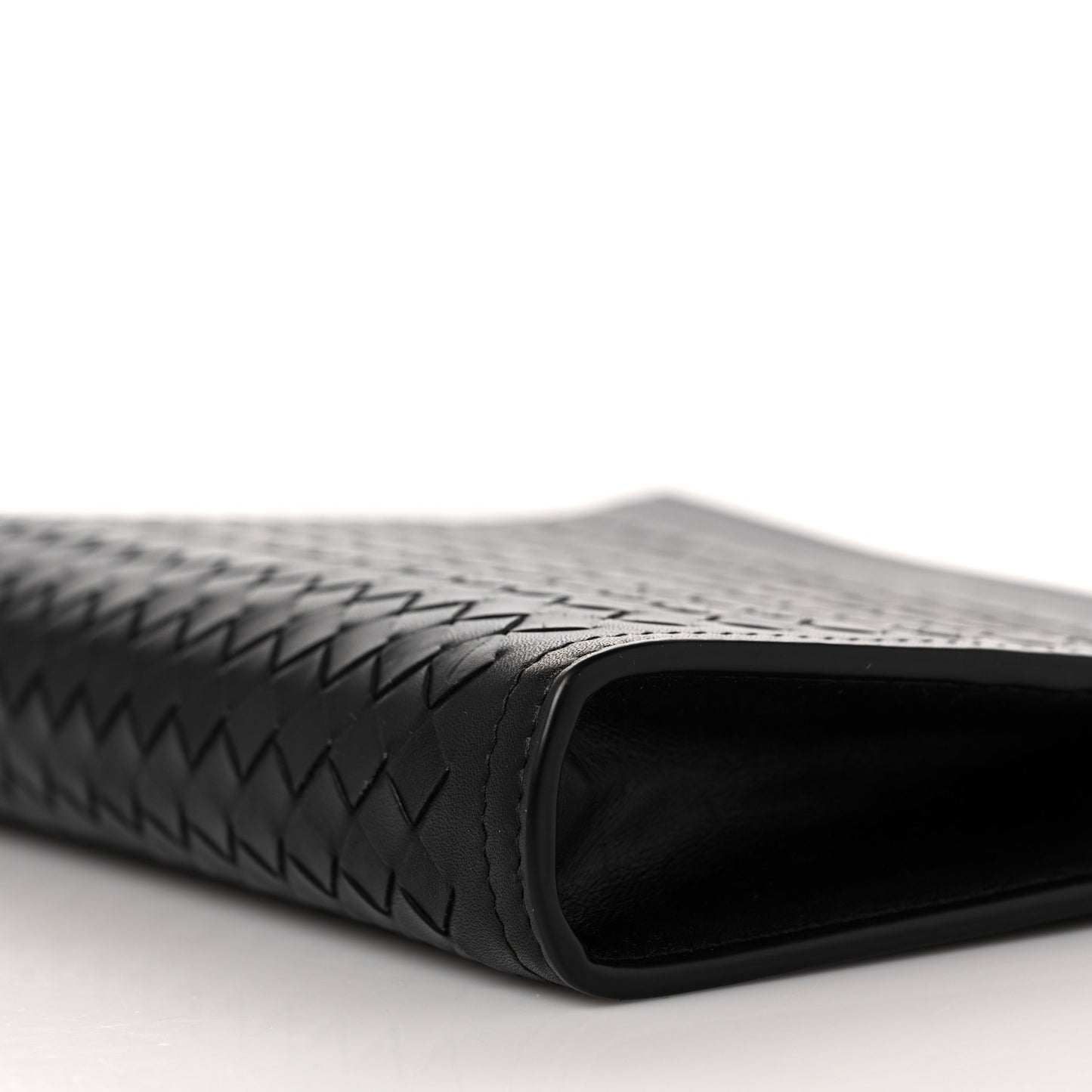 Nappa Intrecciato Wristlet Zip Wallet Black