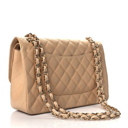 Chanel Caviar Quilted Jumbo Double Flap Beige Clair 3 of 11