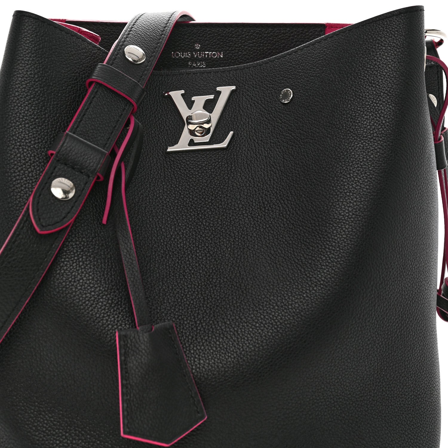 Louis Vuitton Calfskin Lockme Bucket Black 8 of 13