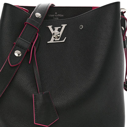 Louis Vuitton Calfskin Lockme Bucket Black 8 of 13