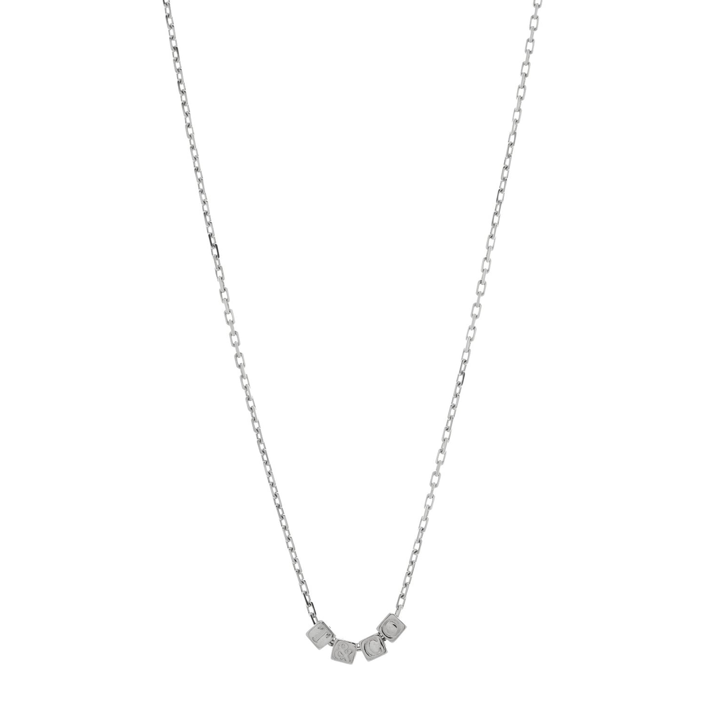 Sterling Silver T&CO Cube Pendant Necklace
