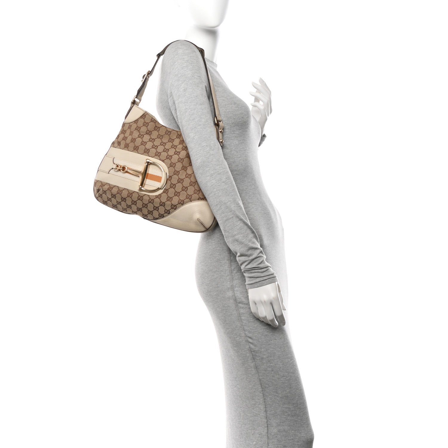 Gucci Monogram Hasler Hobo Beige 2 of 16