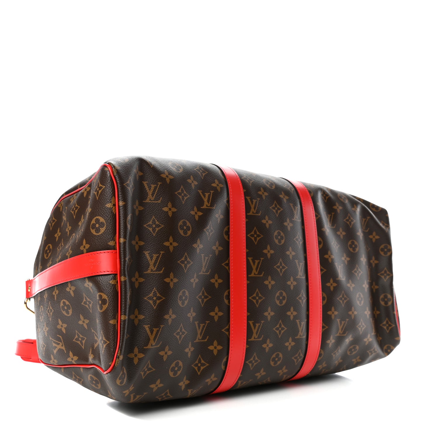 Calfskin Monogram Keepall Bandouliere 50 Coquelicot