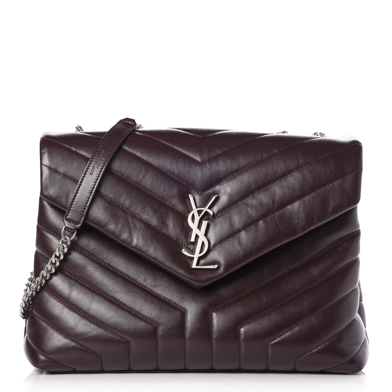 Saint Laurent Calfskin Y Quilted Monogram Medium Loulou Chain Satchel Amaranto 1 of 8