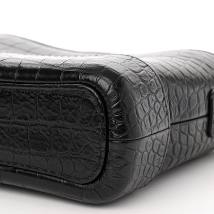 Chanel Calfskin Crocodile Embossed Small Gabrielle Cocodile Hobo Black 10 of 10