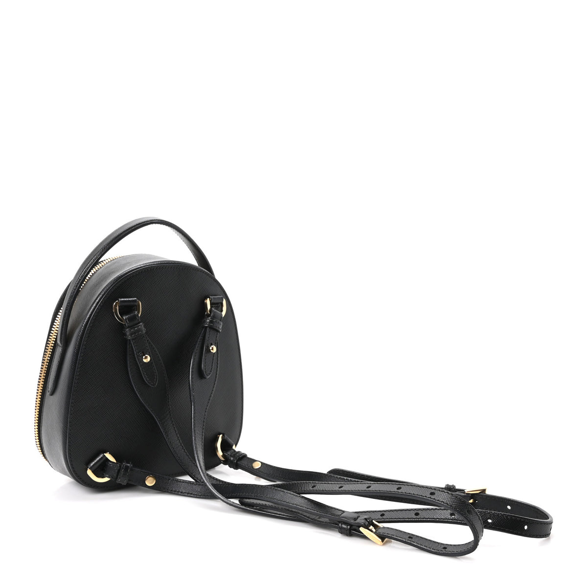 Prada Saffiano Lux Mini Odette Backpack Black 2 of 8