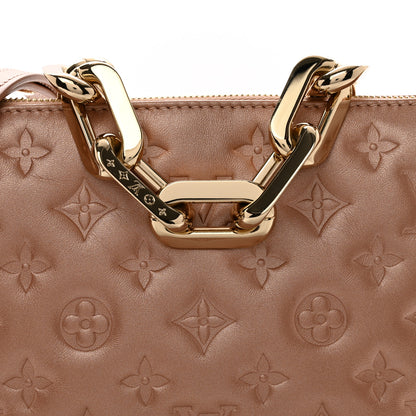 Louis Vuitton Metallic Lambskin Embossed Monogram Coussin BB Pink Gold 5 of 9