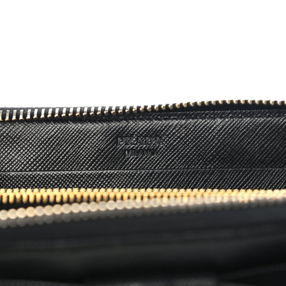 Prada Saffiano Fiocco Bow Zip Around Wallet Black 6 of 17