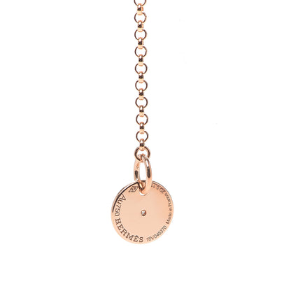 Hermes 18K Rose Gold Diamond Gambade Necklace 4 of 5