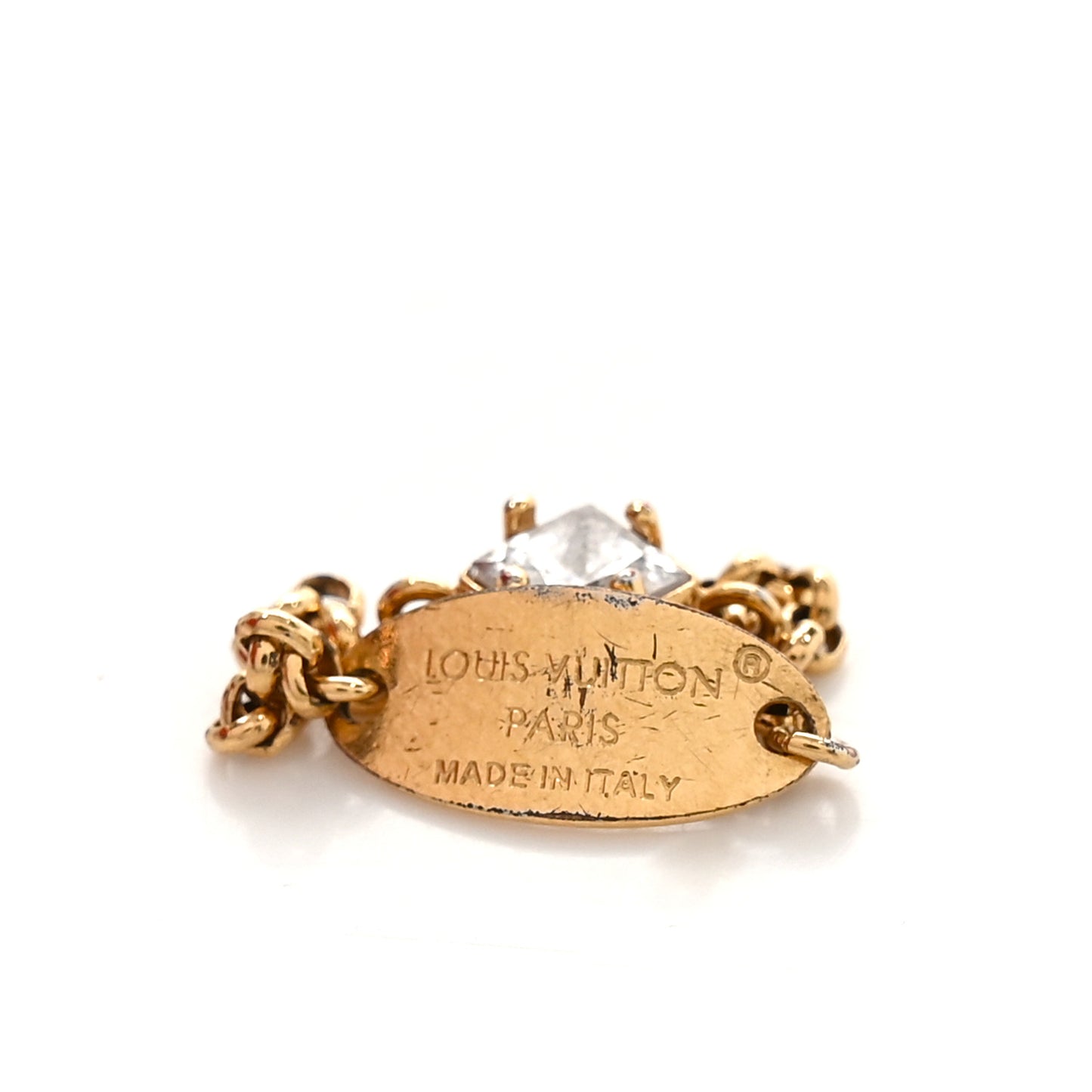 Metal Crystal Lady LV Ring Set M Gold