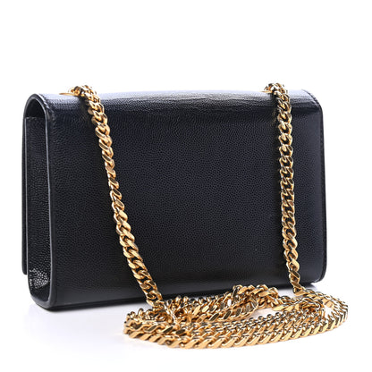 Saint Laurent Grain De Poudre Small Monogram Kate Satchel Black 2 of 6