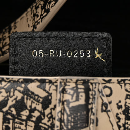 Christian Dior Calfskin Plan De Paris Printed Saddle Bag With Strap Beige Black 7 of 10