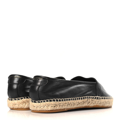 Saint Laurent Lambskin Monogram Espadrilles 37.5 Black 5 of 10
