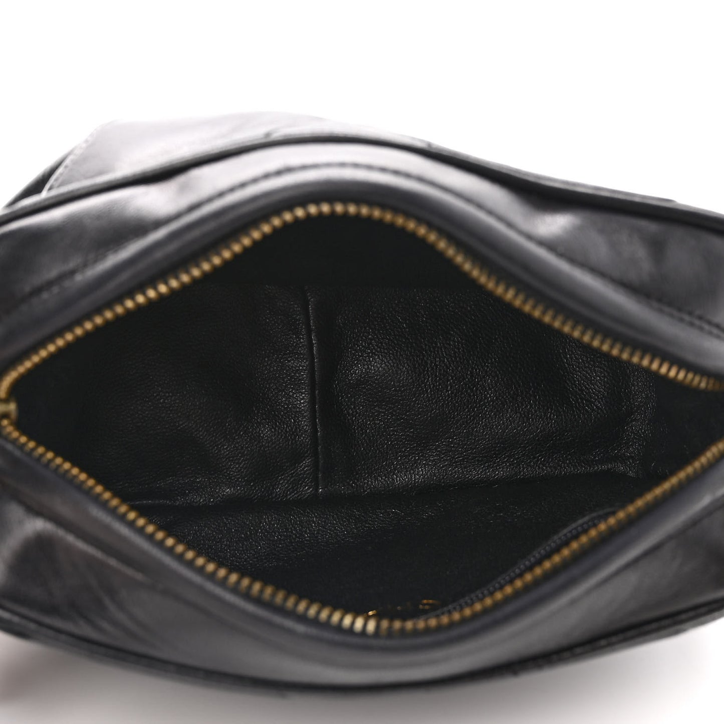 Lambskin Quilted CC Tassel Camera Case Black