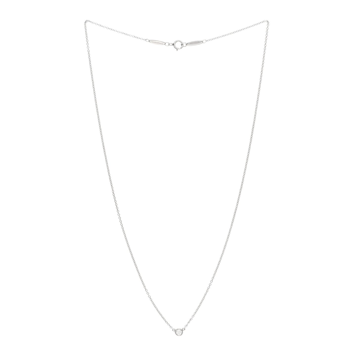 Platinum Diamond .12ct Elsa Peretti Diamonds by the Yard Pendant Necklace