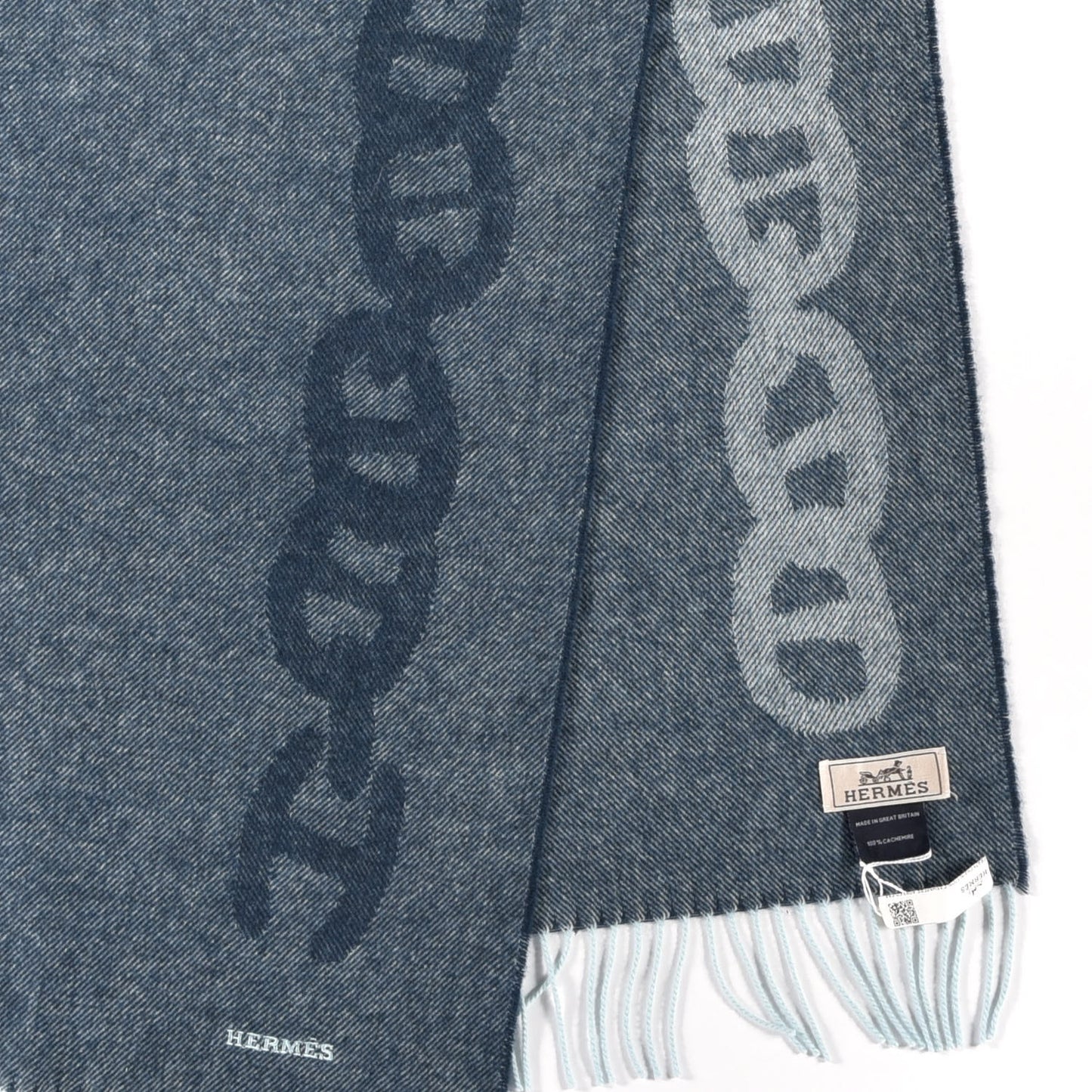 Cashmere Crazy Chain Muffler Petrole Bleu Givre