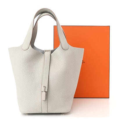 Hermes Taurillon Clemence Picotin Lock 18 PM Gris Perle 11 of 11