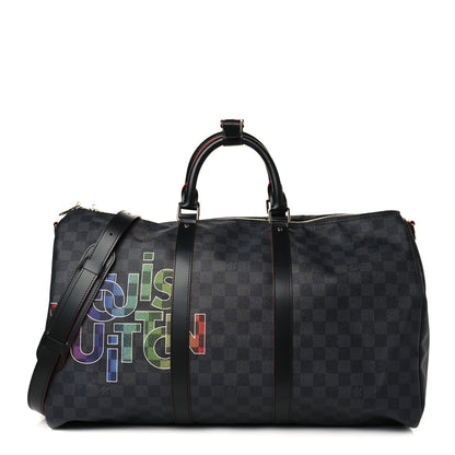 Louis Vuitton Damier Graphite Logo Keepall Bandouliere 50 Rogue 1 of 8