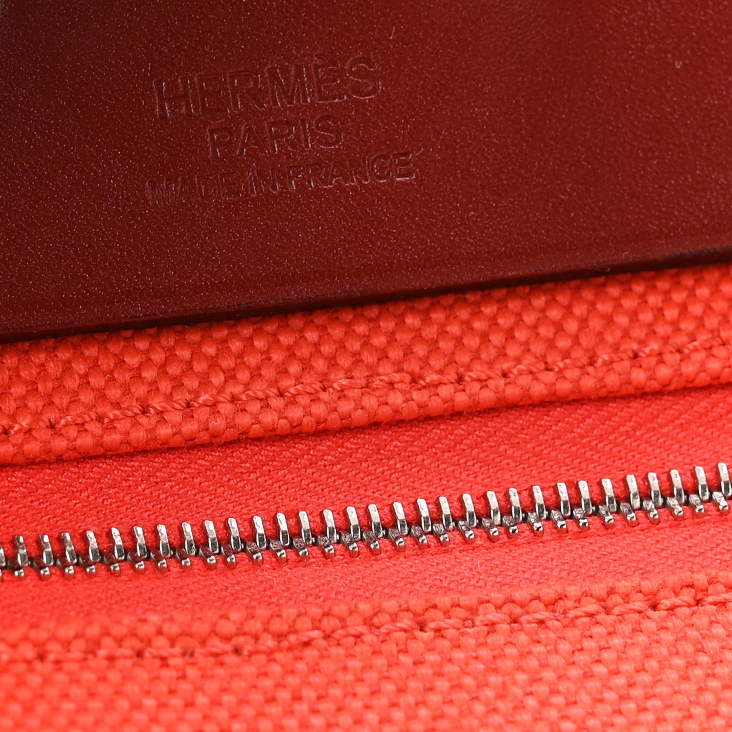 Hermes Vache Hunter Toile Herbag Zip 31 Capucine Rouge H 7 of 11