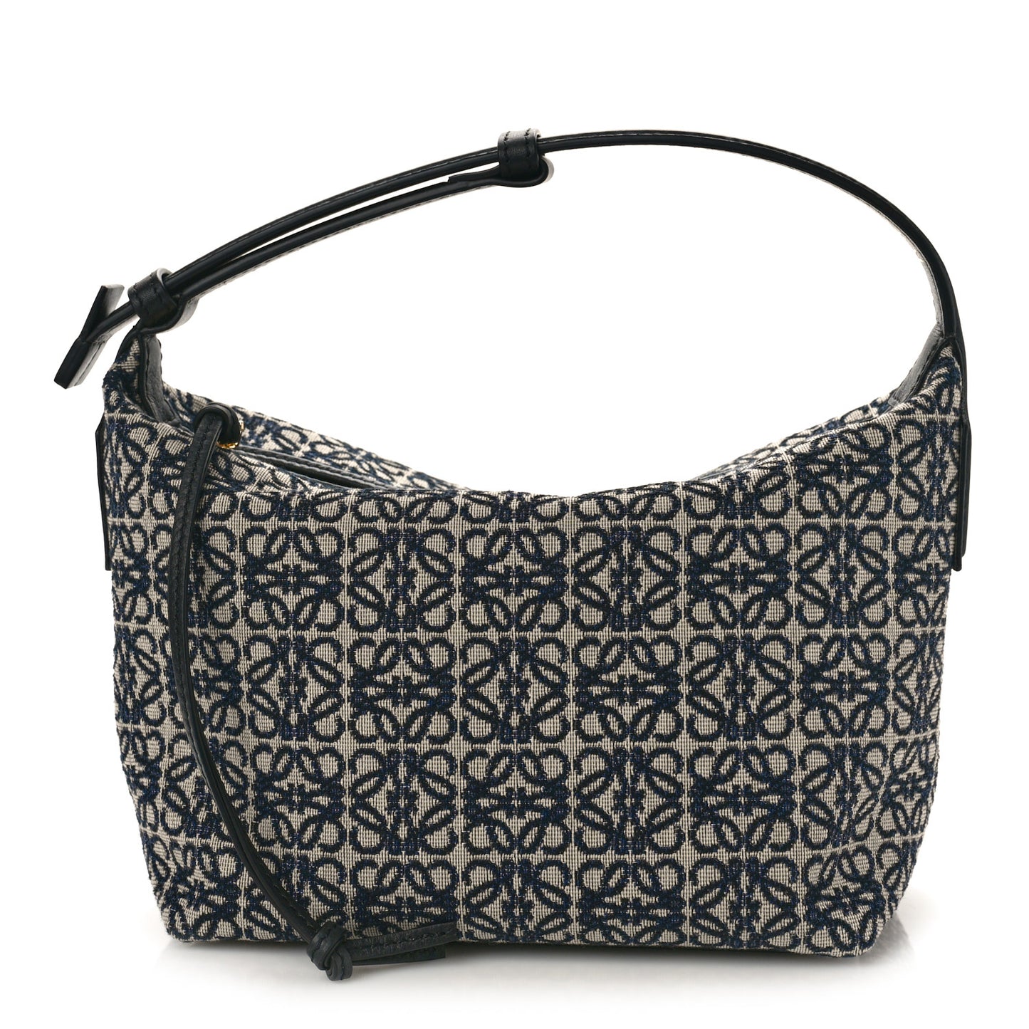 Jacquard Anagram Calfskin Small Cubi Bag Navy