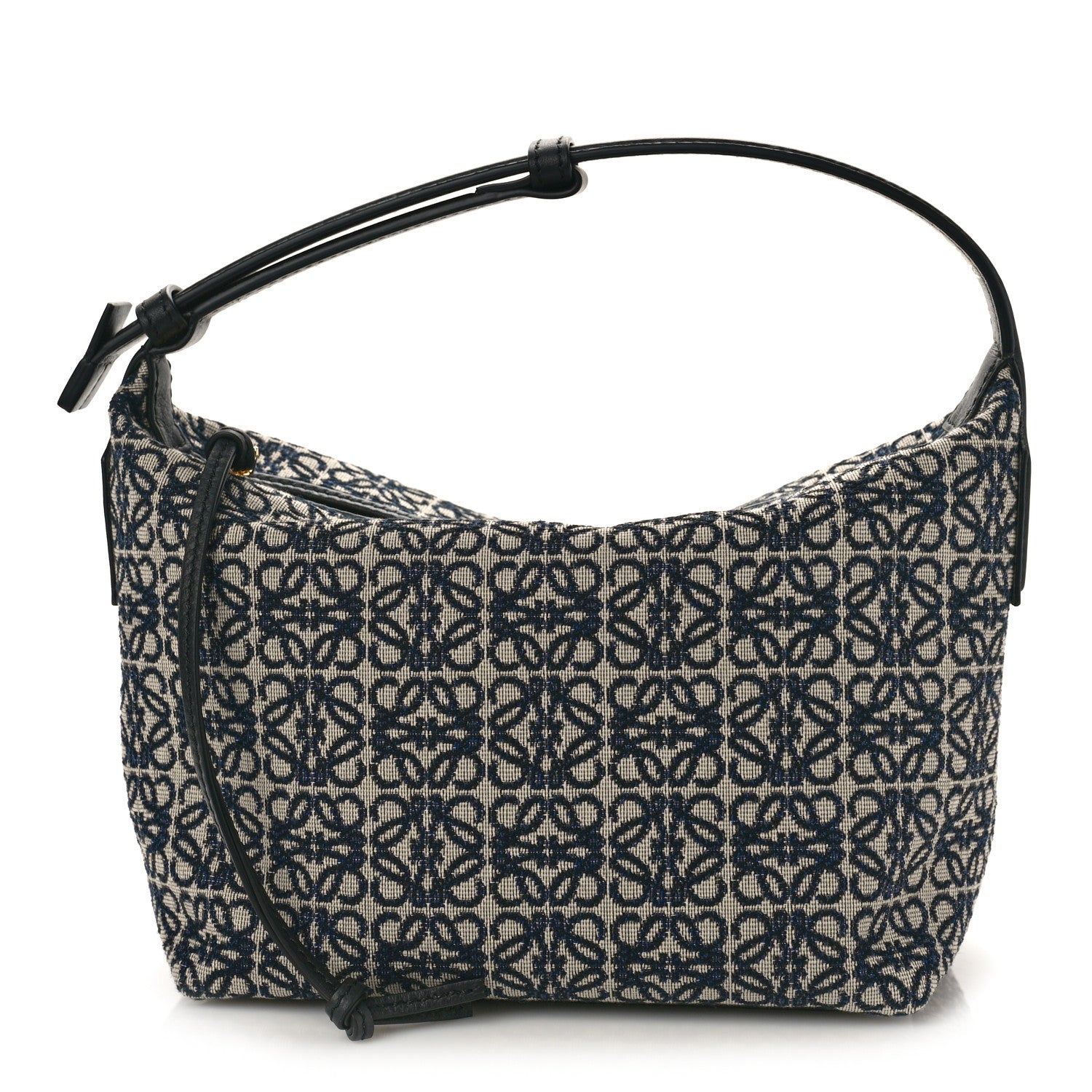 Loewe Jacquard Anagram Calfskin Small Cubi Bag Navy 1 of 8