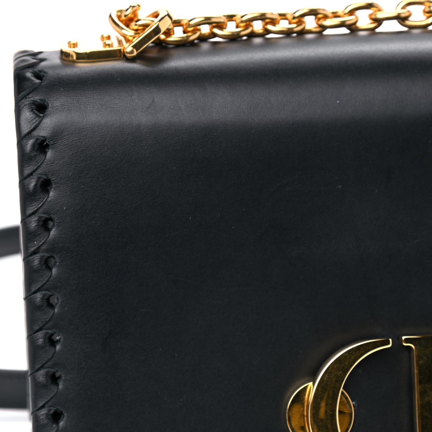 Calfskin Braided 30 Montaigne Chain Flap Bag Black