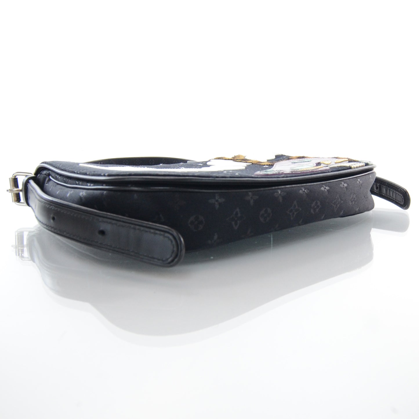 Satin Mini Monogram Conte De Fees Patchwork Musette Black