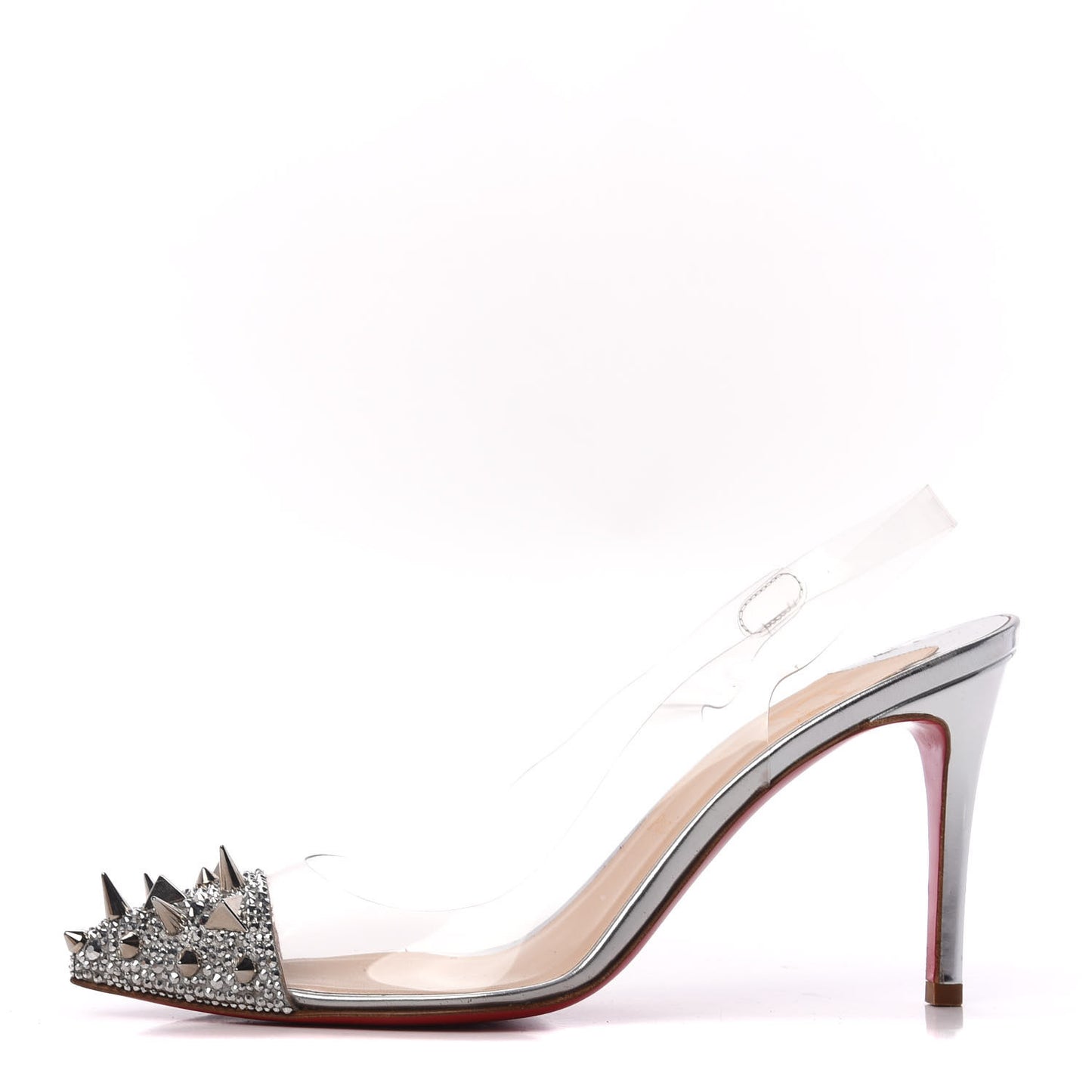 PVC Specchio Calf Just Picks 85 Slingback Pumps 39.5 Version Silver