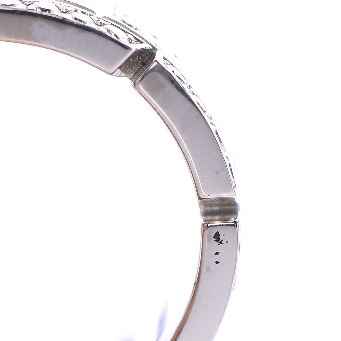 18K White Gold Diamond Tank Francaise Ring 53 6.25