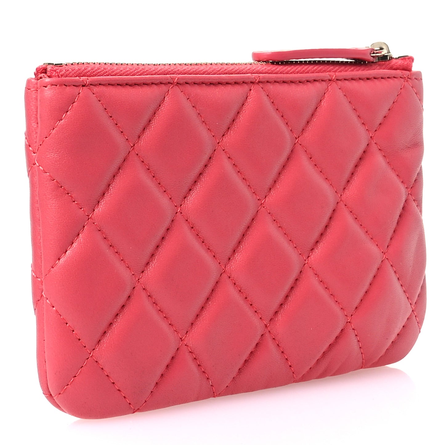 Lambskin Quilted Small Lucky Charms Cosmetic Case Pink