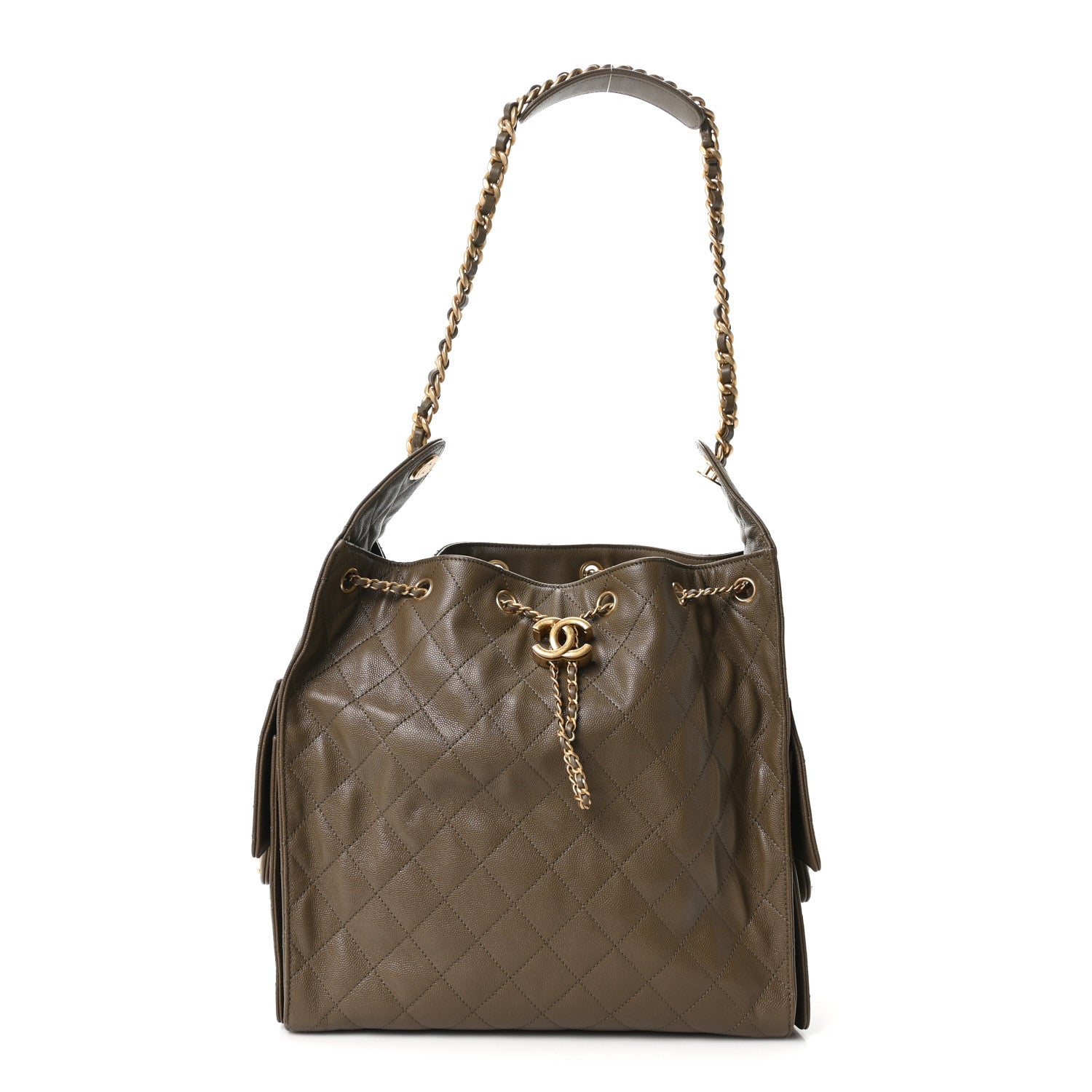Chanel Caviar Quilted Medium Chanel 25 Handbag Dark Khaki 1 of 11