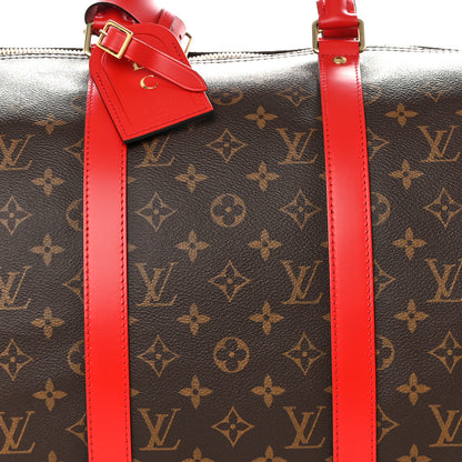 Louis Vuitton Calfskin Monogram Keepall Bandouliere 50 Coquelicot 7 of 9